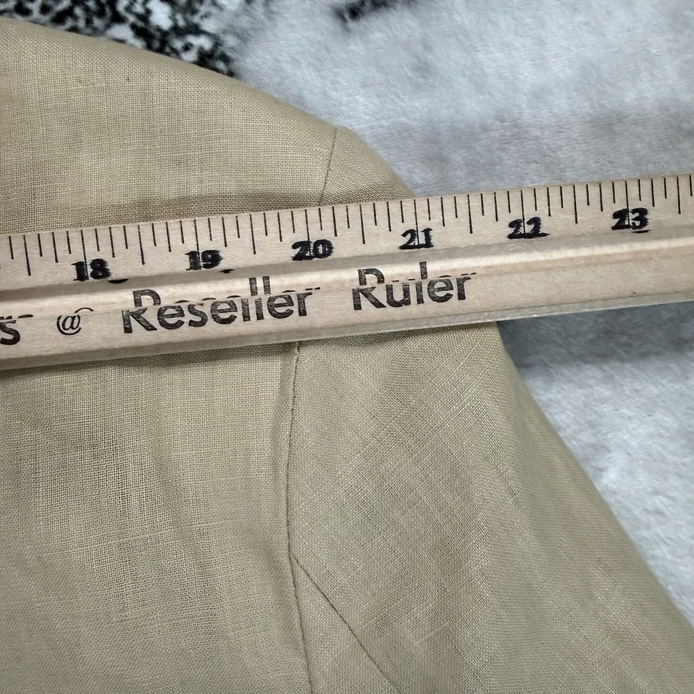 Andrew Fezza Canaan Mens Size 46R 40W 100% Linen 2 Piece Suit Beige Tan NWT